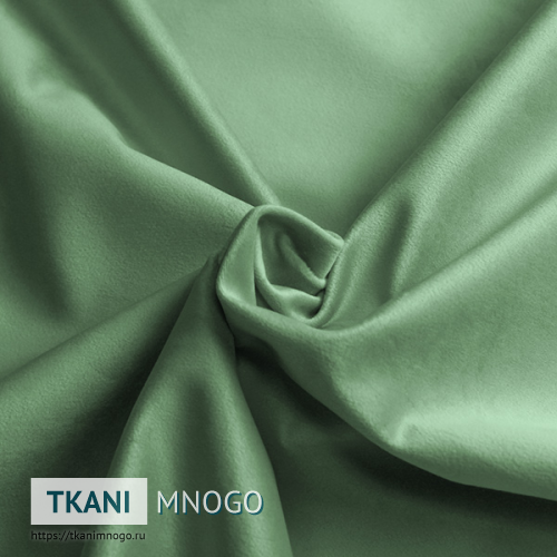 Фото ткани велюра “MR-34” (однотонный зеленый)